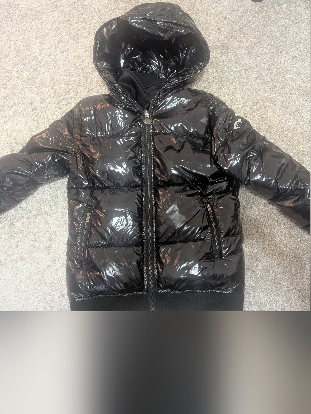Appaman Black Shiny Puffer Jacket with Hood